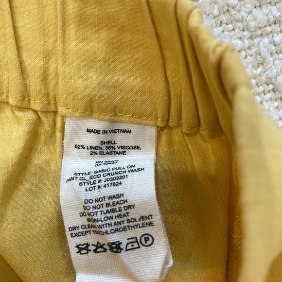 Theory Women’s Basic Pull-On Pants Linen Eco Crunch Wash Size 0 - Picture 8 of 8